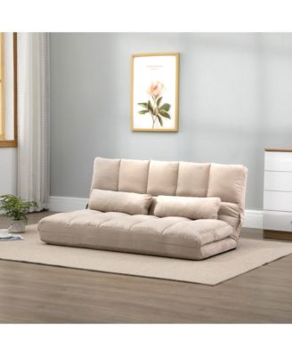 Convertible Floor Sofa Chair with Adjustable Backrest and Headrest