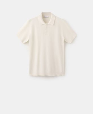 Men's Microstructure Fine-Knit Polo Shirt