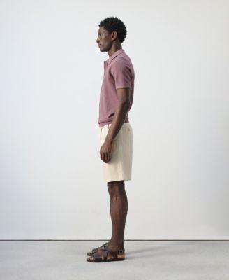 Men's Microstructure Fine-Knit Polo Shirt