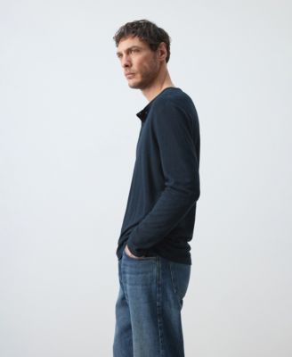 Men's Henley Linen-Blend T-Shirt