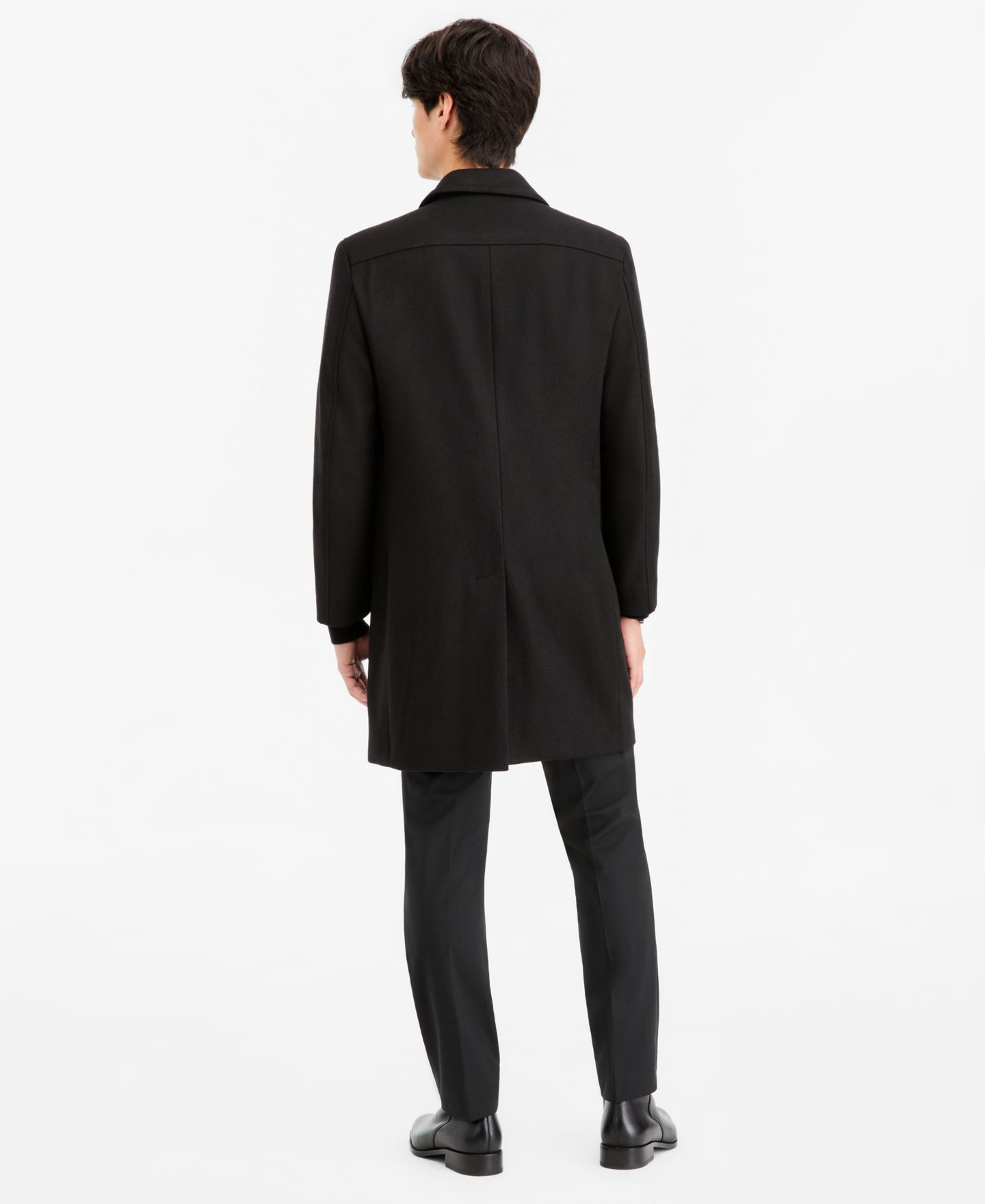 Мужское пальто Nautica Classic-Fit Double Breasted Wool Overcoat, цвет: Чёрный — фото 6