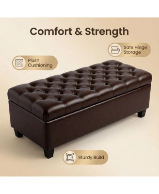 Storage Ottoman Bench with Safety Hinges