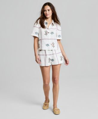 Women's Cotton Patchwork Shorts