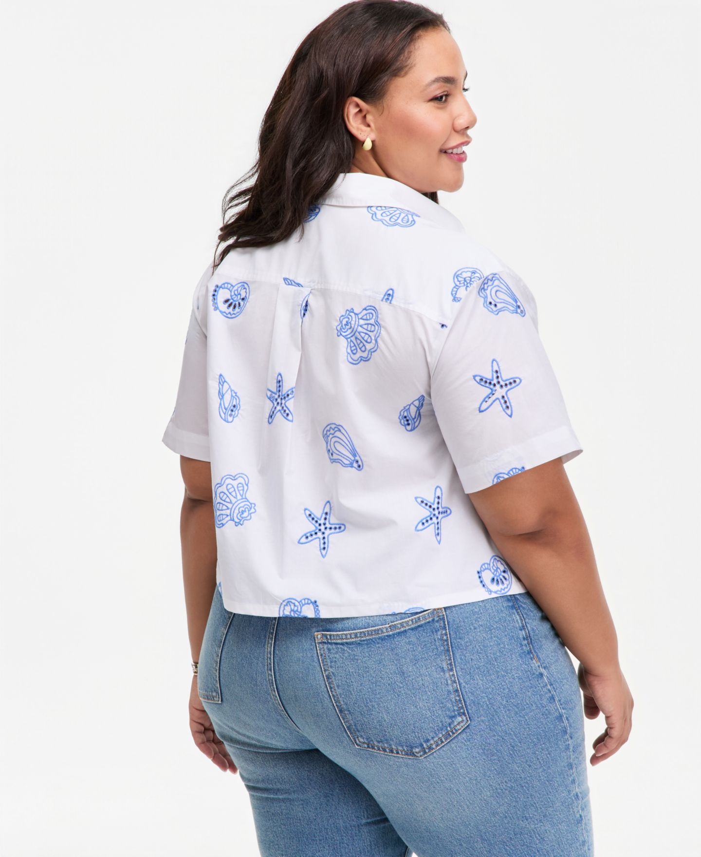 Женская блузка On 34th Trendy Plus Size Cotton Eyelet-Embroidered Blouse, цвет: Яркий белый — фото 2