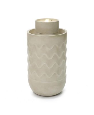 27" Outdoor Fountain with Planter, Resin Water Fountain Outdoor with LED Light, Garden Waterfall Fountain for Patio, Porch