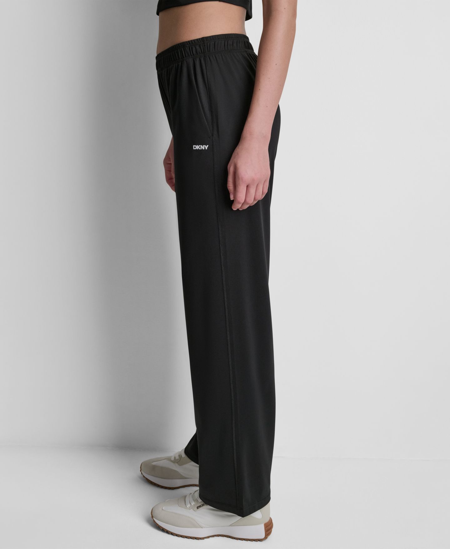 Женские брюки DKNY Sport Balance Compression Mid-Rise Straight Leg, цвет: Чёрный — фото 4