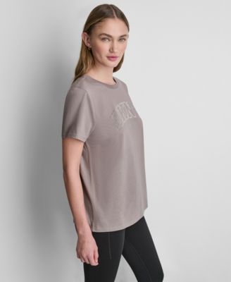 Women's Rhinestone Varsity Logo Relaxed-Fit Pull-On T-Shirt