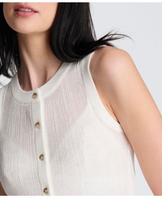 Women's Sheer Variegated Rib Vest