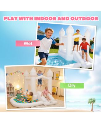 3-in-1 Inflatable Bounce House with Slide and Ball Pit