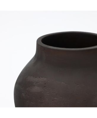 13.5" Brown Floor Vase, Cement Rustic Vases for Flowers, Large Vases for Decor Living Room, Decorative Terracotta Vase for Home Decor