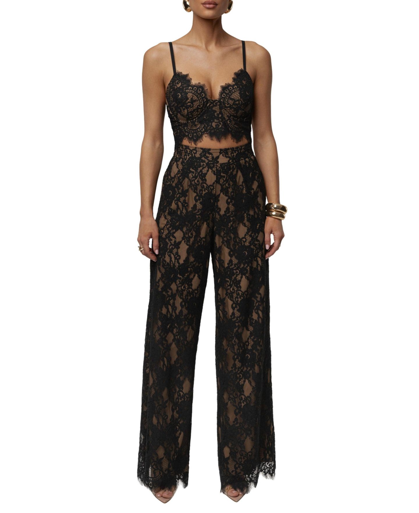 Женские брюки JLUXLABEL Forever Crush Lace Pant, цвет: Чёрный — фото 11