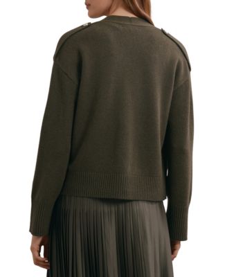 Women's Wool-Cashmere Button-Through Cardigan Sweater