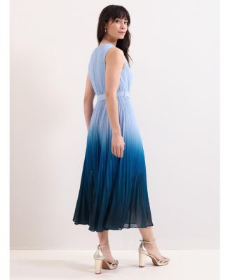 Women's Mira Pleated V-Neck Midi Dress