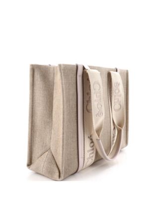 Medium Woody Tote Canvas with Leather