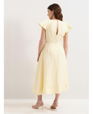 Women's Matilda Ruffle Linen Midi Dress