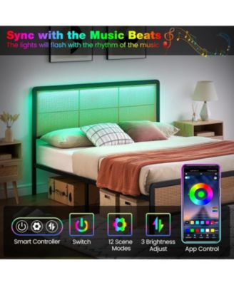 Twin XL Velvet Upholstered Bed Frame with Headboard, Modern Platform Bed with Wood Slats Support, No Box Spring