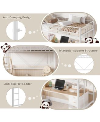 Twin Metal Bed Frame with Heart Design Headboard & Footboard, Heavy Duty Steel Platform Bed, Underbed Storage