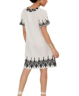 Women's Liberty V-Neck Embroidered Mini Dress