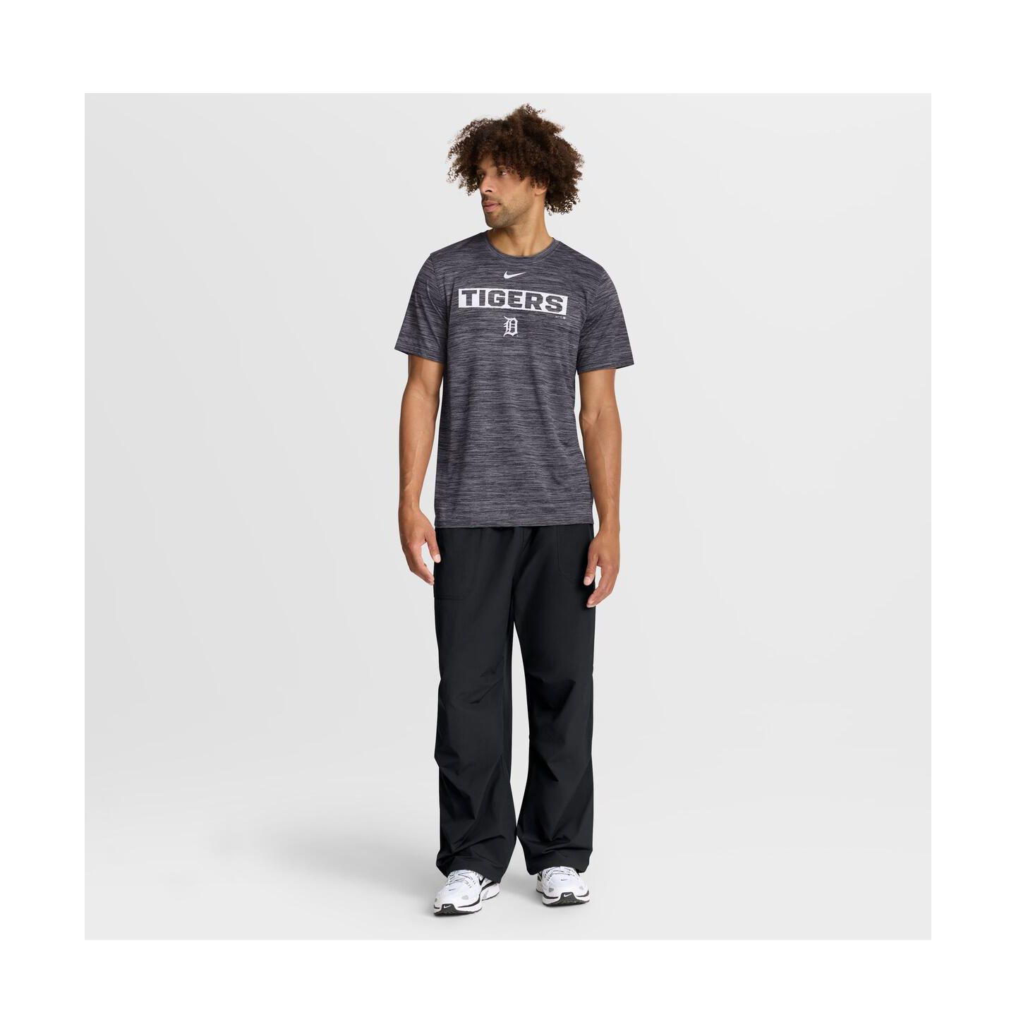 Мужская футболка Nike Black Detroit Tigers Velocity Dri-FIT — фото 3