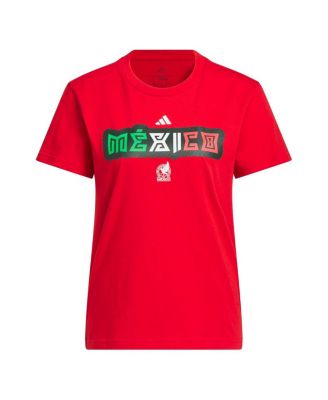 Women's Red Mexico National Team Jersey Hook T-Shirt
