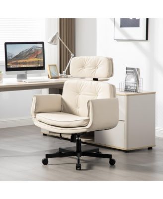 Modern Swivel Gaming Chair PU Lounge Desk Chair with Wide Seat, Swivel Office Chairs