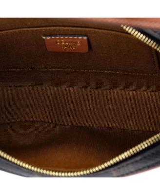 Small Cuir Triomphe Camera Shoulder Bag Triomphe Coated Canvas with Leather