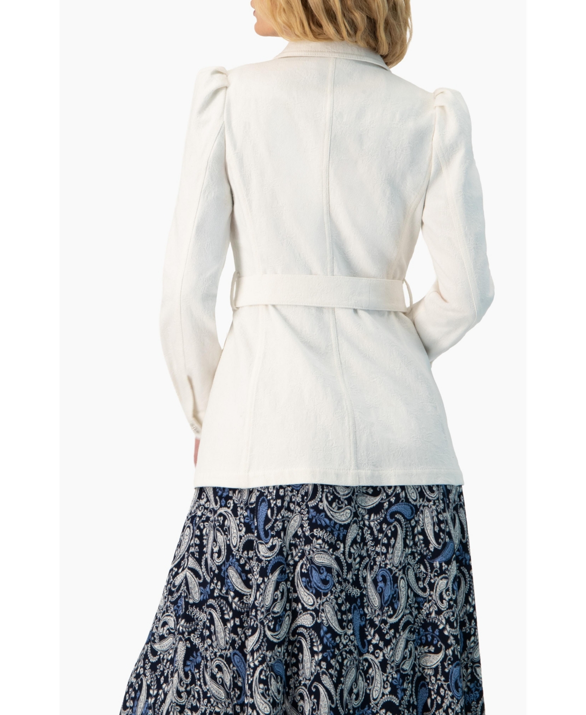 Ivonne Women's Long Biker Jacket with Belt