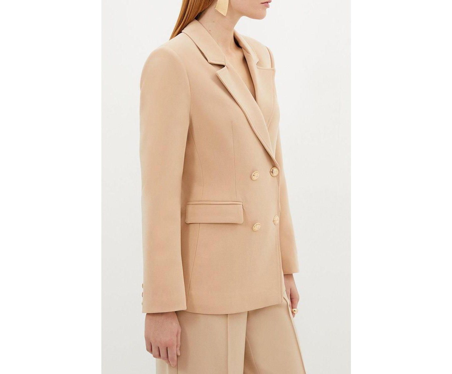 Женский пиджак Karen Millen Tailored Doubled Breasted Blazer, цвет: Верблюжий — фото 8