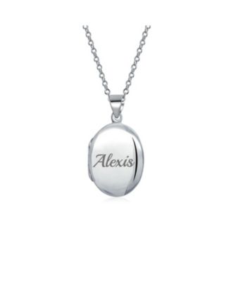 Petite Simple Plain Oval Photo Locket .925 Necklace Pendant