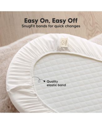 2-Pack Isla Waterproof Bassinet Sheets for Boy, Girl, Baby Fitted Bassinet Mattress Protector Cover