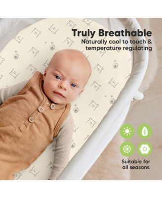 2-Pack Isla Waterproof Bassinet Sheets for Boy, Girl, Baby Fitted Bassinet Mattress Protector Cover