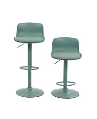 Bar Stools Set of 2 – Modern PU Leather Counter Height Barstools with Back