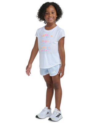 Girls' 2T-6X Short-Sleeve T-Shirt and Woven Shorts, 2-Piece Set 
