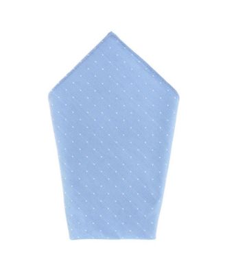 Men's Churchill Chambray 12-Inch Polka Dot Linen Blend Pocket Square