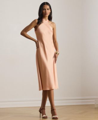 Satin Charmeuse Halter Cocktail Dress