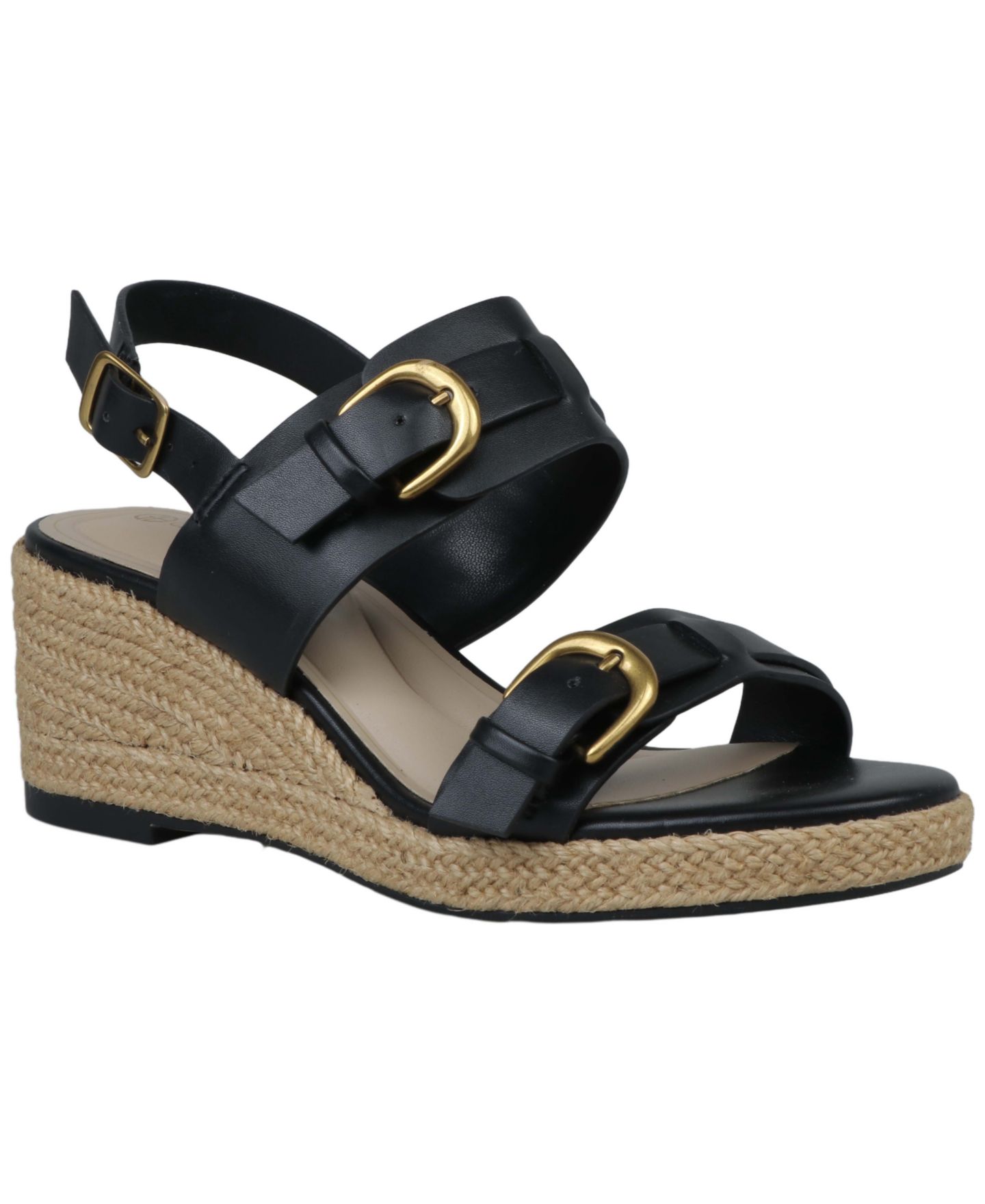 Женские сандалии Giani Bernini Talleyy Buckle Espadrille Wedge, цвет: Чёрный — фото 1