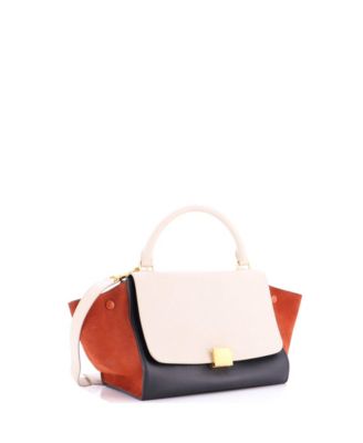Small Tricolor Trapeze Bag Leather