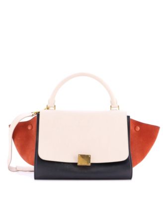Small Tricolor Trapeze Bag Leather