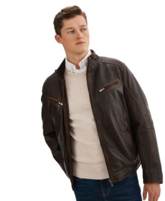 Men's GUNNER-V Distressed Leather Jacket