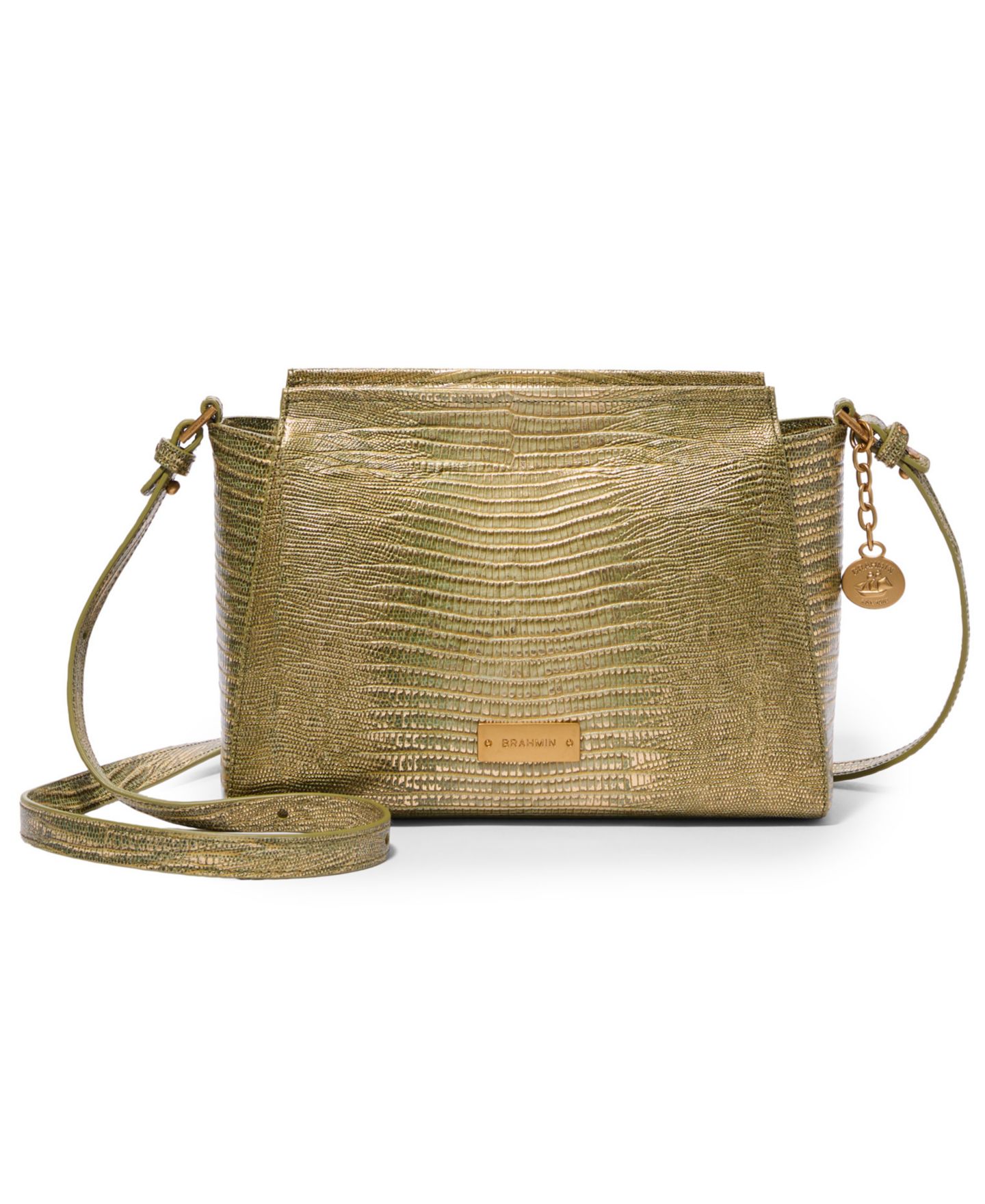Женская сумка Brahmin Hillary Bachata Medium Leather Crossbody Handbag, цвет: Оливковый — фото 1