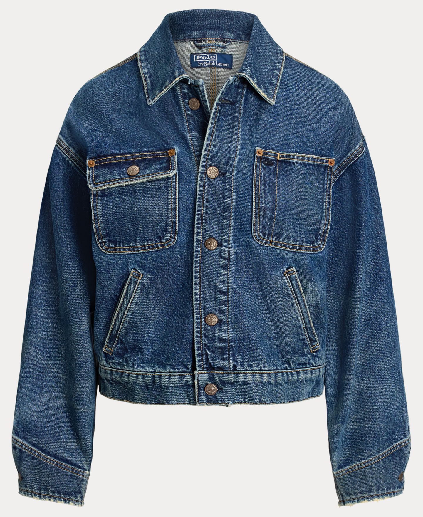 Женская куртка Polo Ralph Lauren Spread Collar Denim Jacket, цвет: Варёный — фото 7
