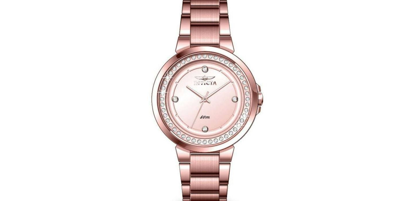 Женские часы Invicta 50167 Angel Quartz PC21S Metal Dial, цвет: Розовое золото — фото 3