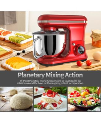 5.3 Qt Digital Display Stand Mixer 8 Speed with Egg Whisk, Dough Hook & Flat Beater