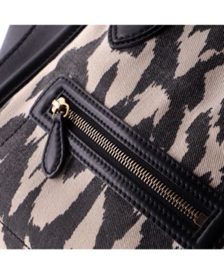 Mini Luggage Bag Printed Canvas and Leather