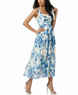 Women's Sleeveless Square Neck Midi Dress