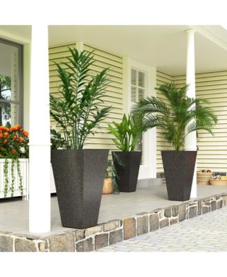 28" Tall Planters, Set of 3 Tape Outdoor Planters,