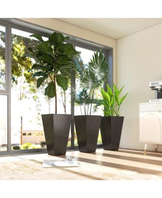 28" Tall Planters, Set of 3 Tape Outdoor Planters,