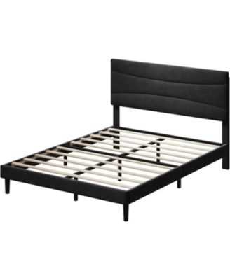 Queen Metal Platform Bed Frame with Victorian Style Headboard & Footboard, Wrought Iron Design, Underbed Storage