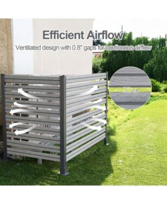 Patio Privacy Screen 49''W x 50''H Air Conditioner Fence, 2 Panels Trash Can and Pool Equipment Enclosure, Decorative AC Unit Fence for Garden