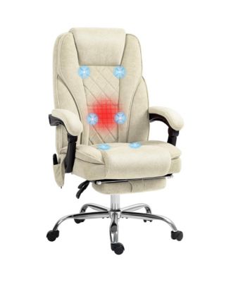 Massage Office Chair with Foot Rest Executive Chair 6 Vibration Points and Heat Adjustable Height
